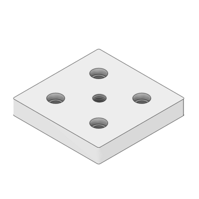 32-9090M12S-1SS MODULAR SOLUTIONS MOUNTING PLATE 90 X 90 M12 THREADED THRU HOLE